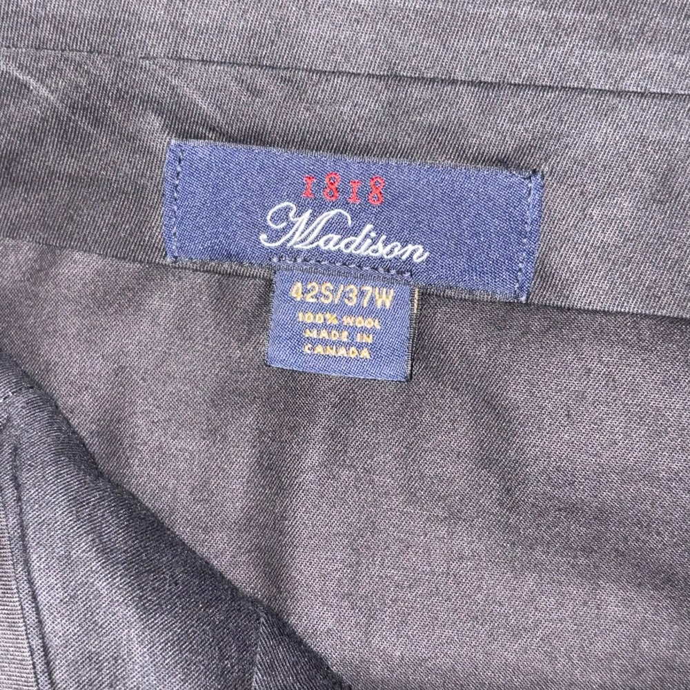 Brooks Brothers 1818 Madison Navy Pinstripe Wool Pleat/Cuff Dress Pants 37W - Picture 6 of 16